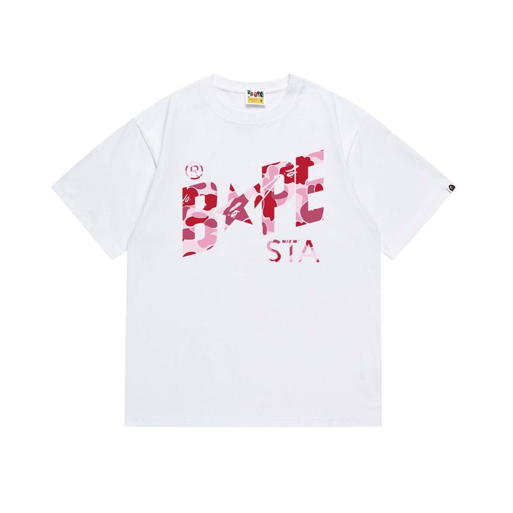 BAPE Pink/Red Camo Star Graphic T-Shirt — hero