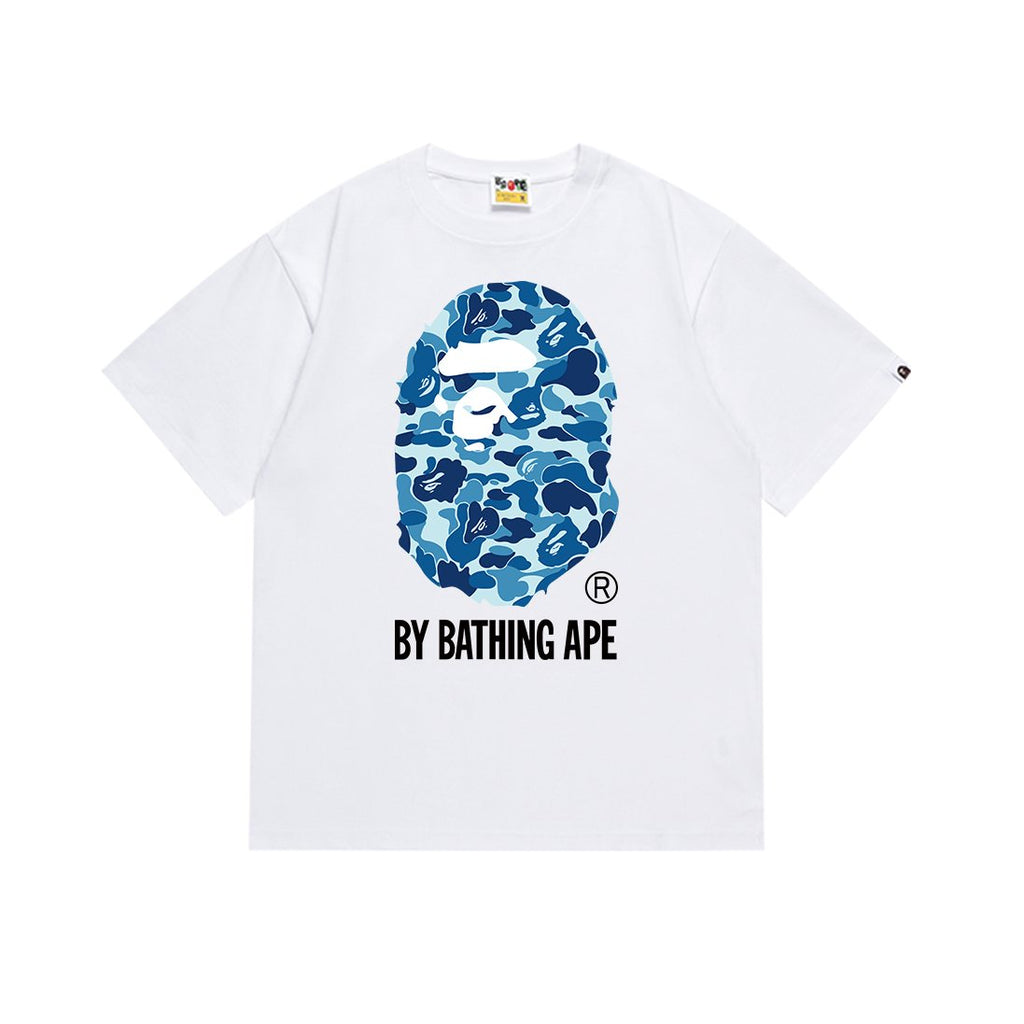 BAPE Blue Camo Ape Head Graphic T-Shirt — front