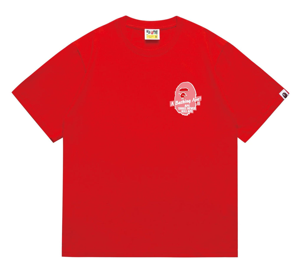 BAPE Pink Accent Ape Circle Graphic T-Shirt — front