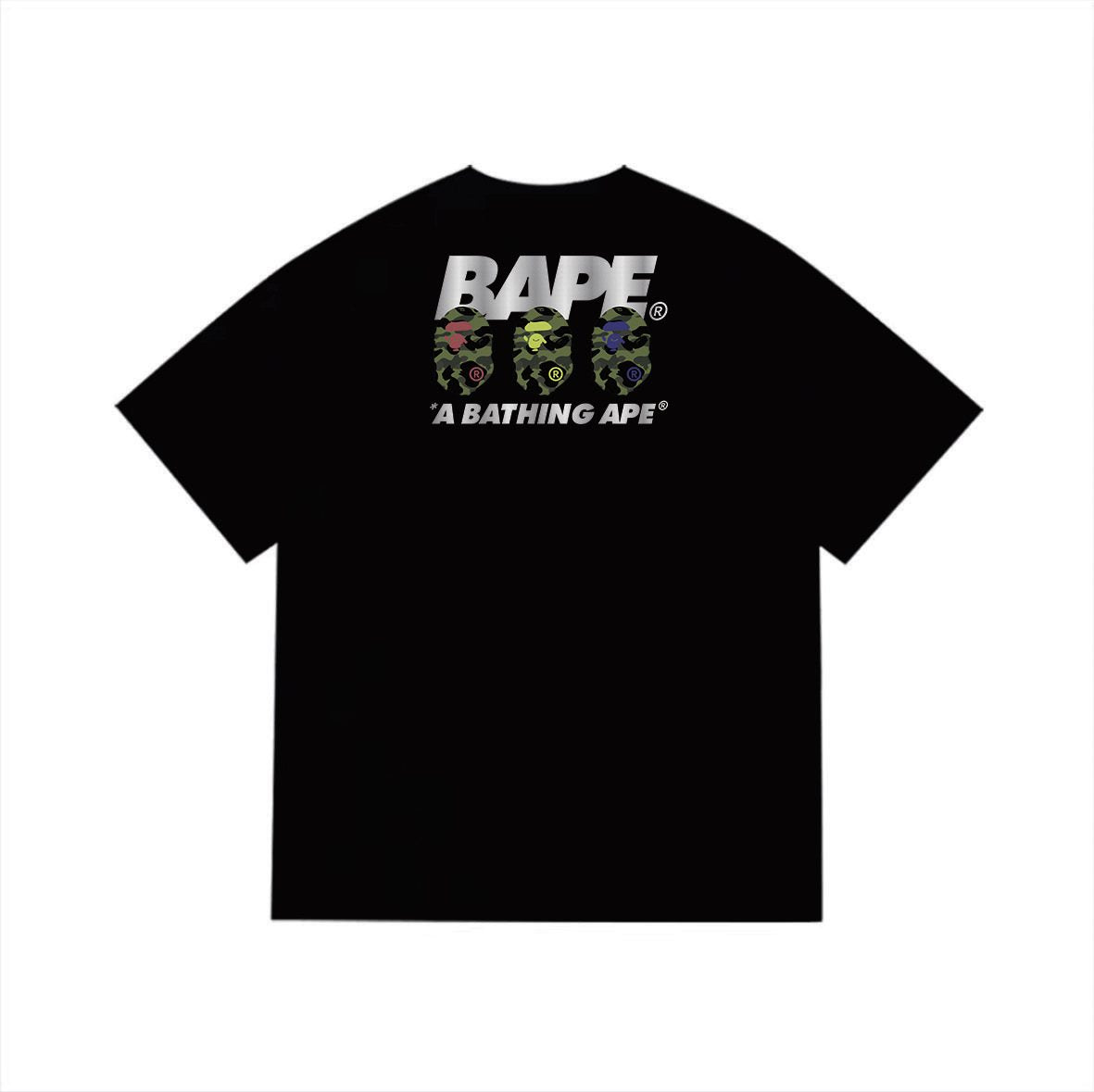 BAPE Three-Head Back Graphic Short-Sleeve T-Shirt — back
