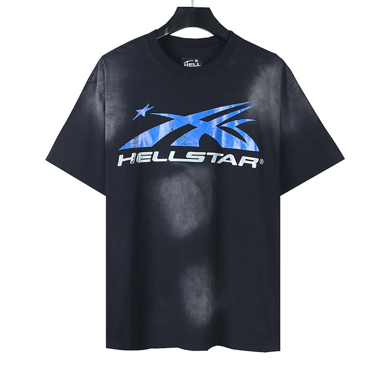 Hellstar Washed Black Graphic T-Shirt — front