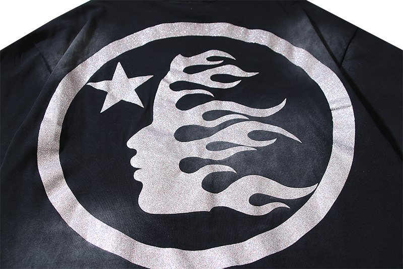 Hellstar Shooting Star Flame Graphic T-Shirt — detail