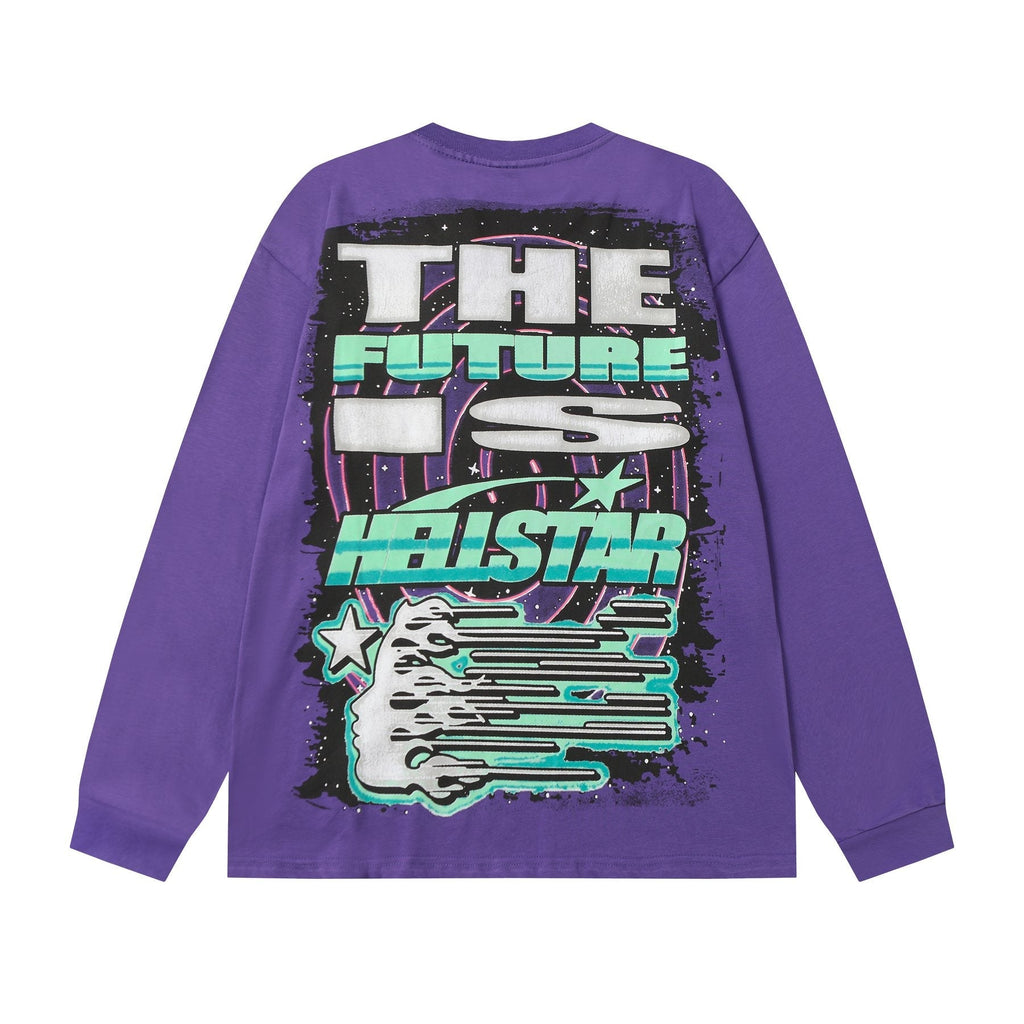 Hellstar Path to Paradise Purple Long-Sleeve T-Shirt — back