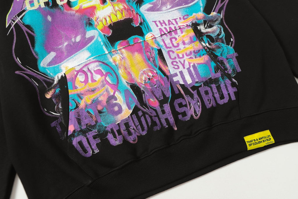 THAT'S A AWFUL LOT OF COUGH SYRUP Rising Star Graphic Hoodie — detail