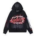 Hellstar Washed Black Flame Graphic Hoodie — hero