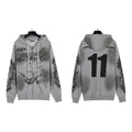 Hellstar Washed Gray Zip-Up Graphic Hoodie — hero