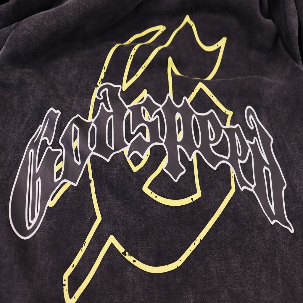 Godspeed Victory Toast Skull Graphic Hoodie — detail