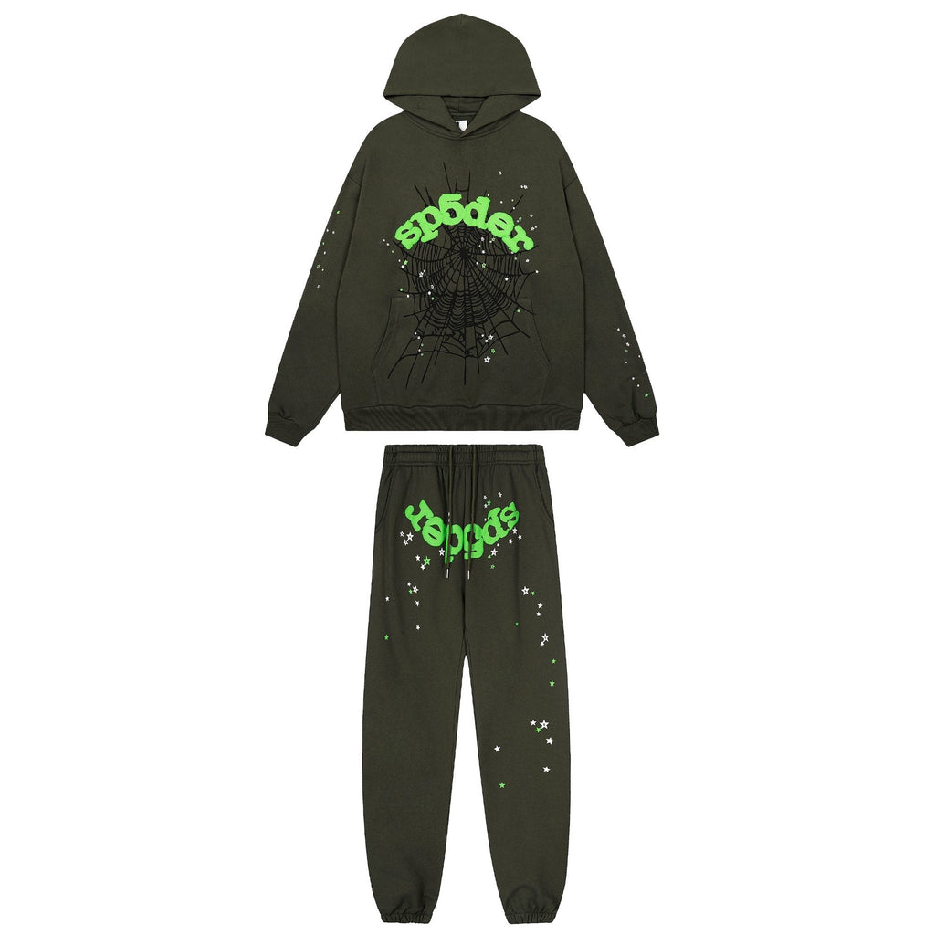 Sp5der Dark Olive Spider Web Star Matching Set — hero