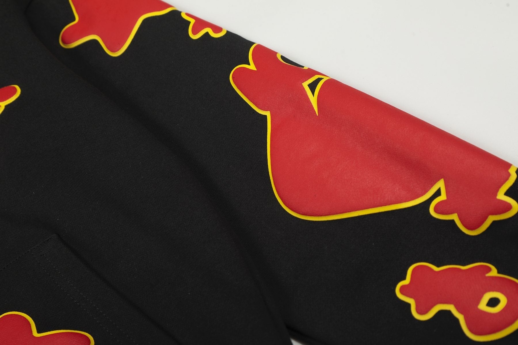 Sp5der Red & Yellow Graphic Hoodie — detail