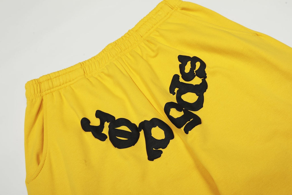 Sp5der Yellow Graphic Hoodie & Sweatpants Matching Set — detail