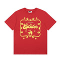 Sp5der Yellow Western Graphic Red T-Shirt — hero