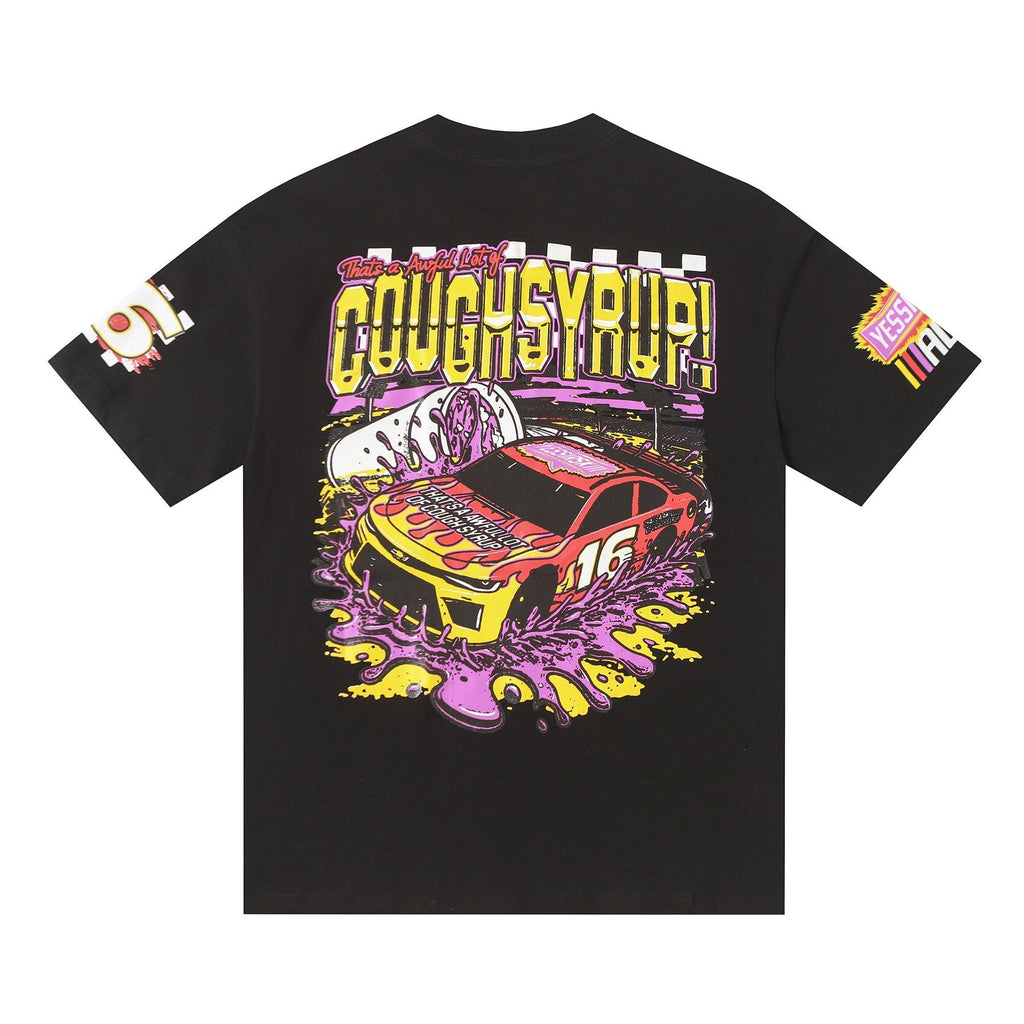 THAT'S A AWFUL LOT OF COUGH SYRUP Racing Graphic Short-Sleeve T-Shirt — back