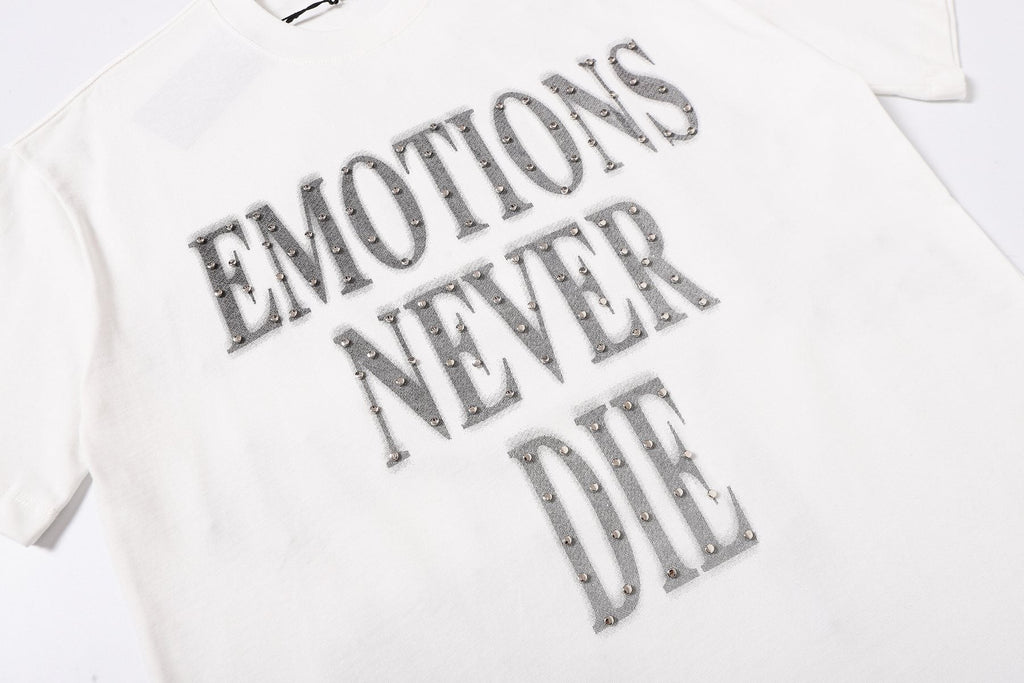 MIXED EMOTION Front Text & Back Logo T-Shirt — detail