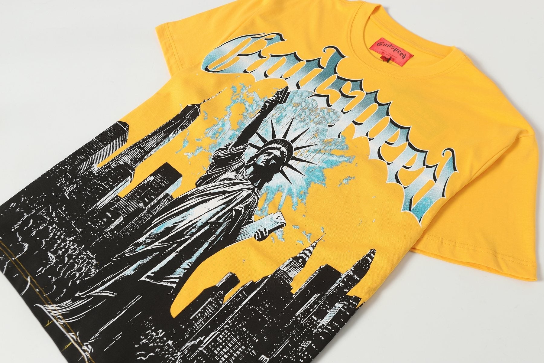 Godspeed Yellow Statue of Liberty Graphic T-Shirt — detail