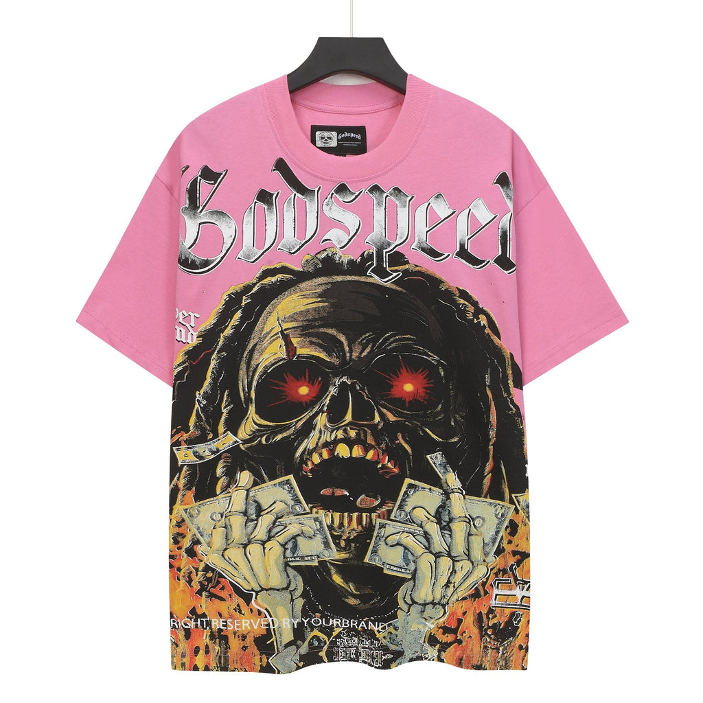 Godspeed Pink Skull Graphic T-Shirt — hero
