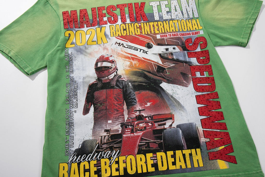 MAJESTIK Racing Graphic T-Shirt - Green — detail