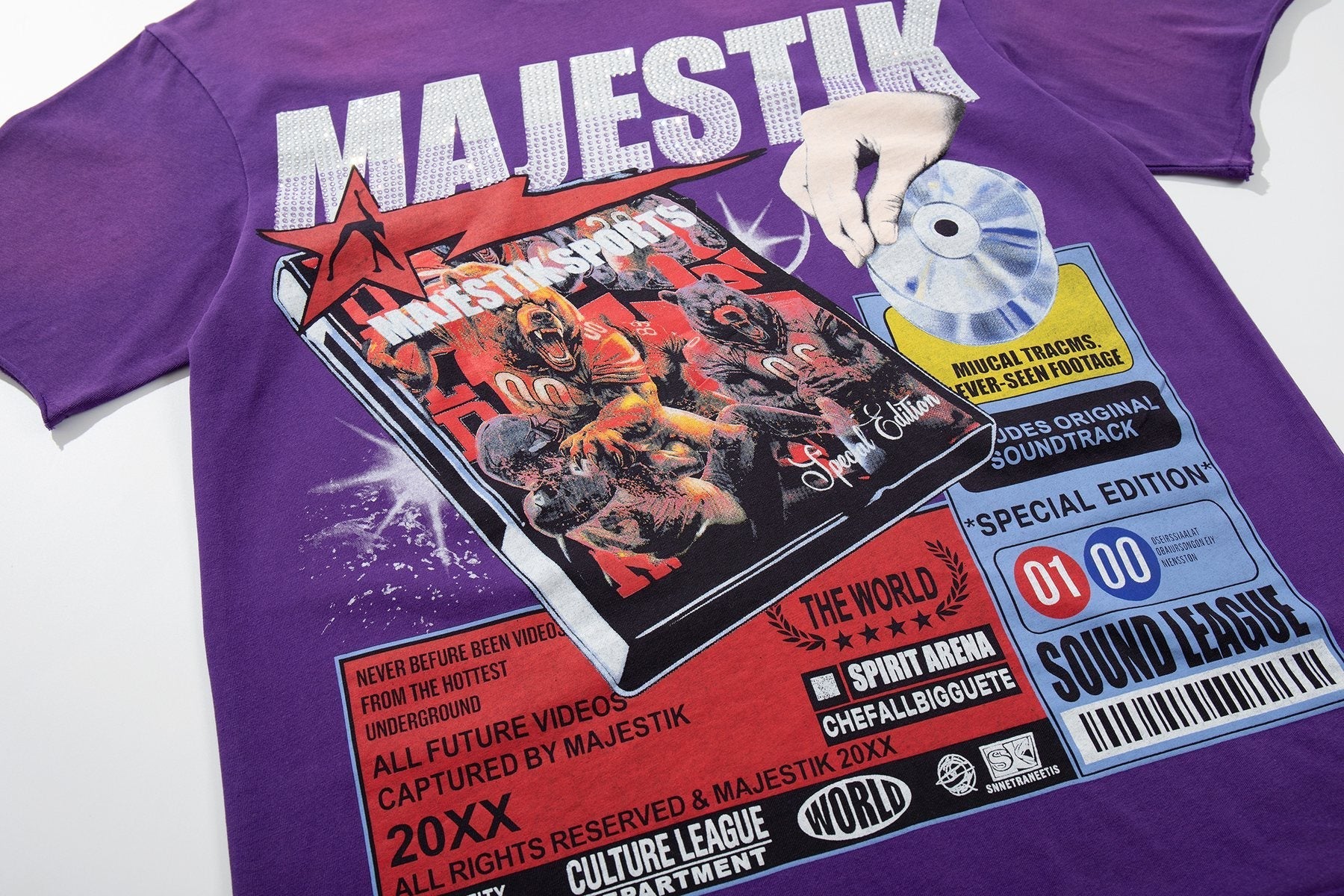MAJESTIK Purple Tour Graphic T-Shirt — detail