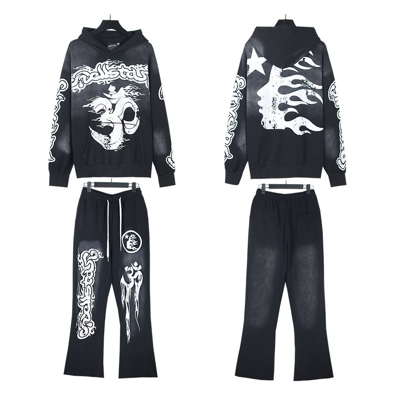 Hellstar Skull Flame Hoodie & Pants Set — front