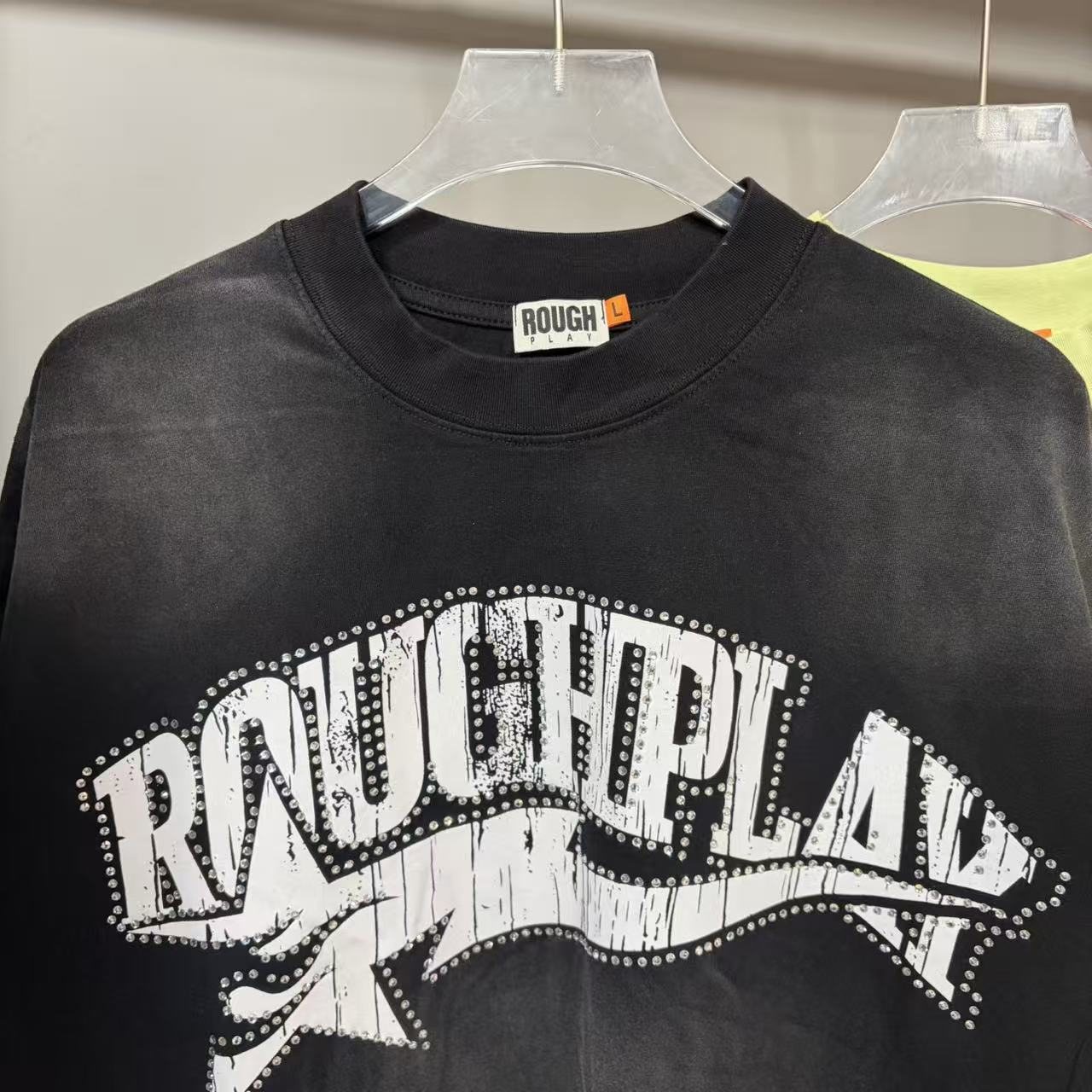 Rough Play Rhinestone Letter Graphic T-Shirt — hero