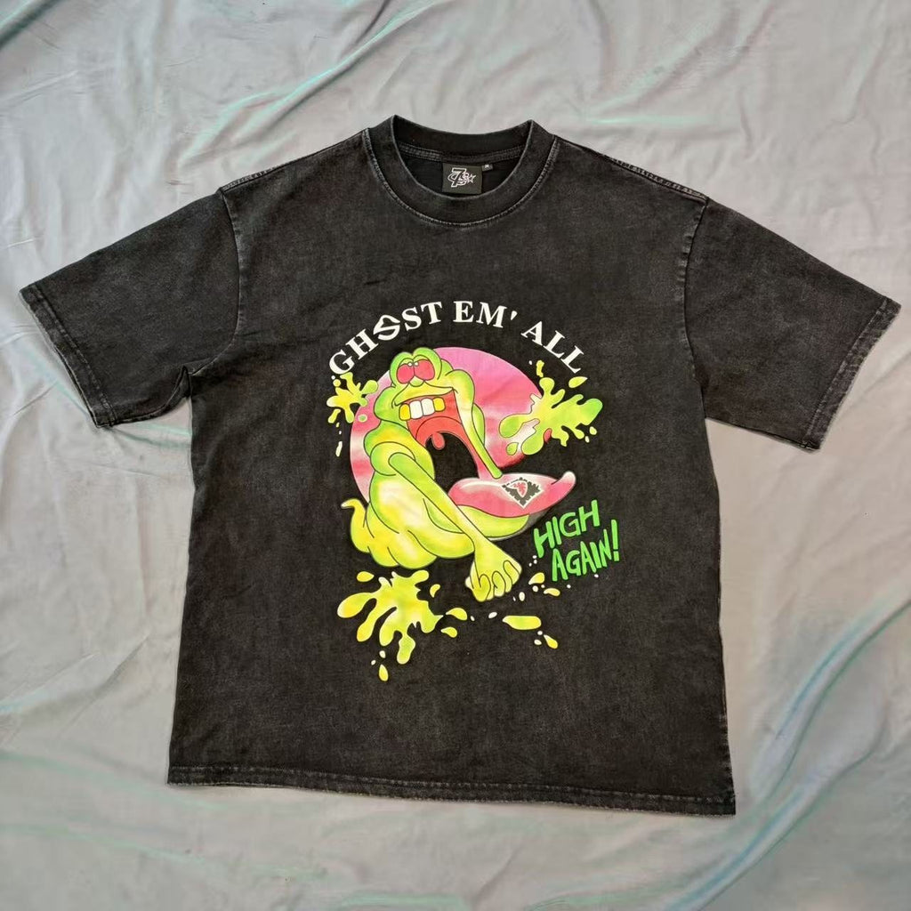 TRIPLE SEVENS Charcoal Ghost Graphic T-Shirt — hero
