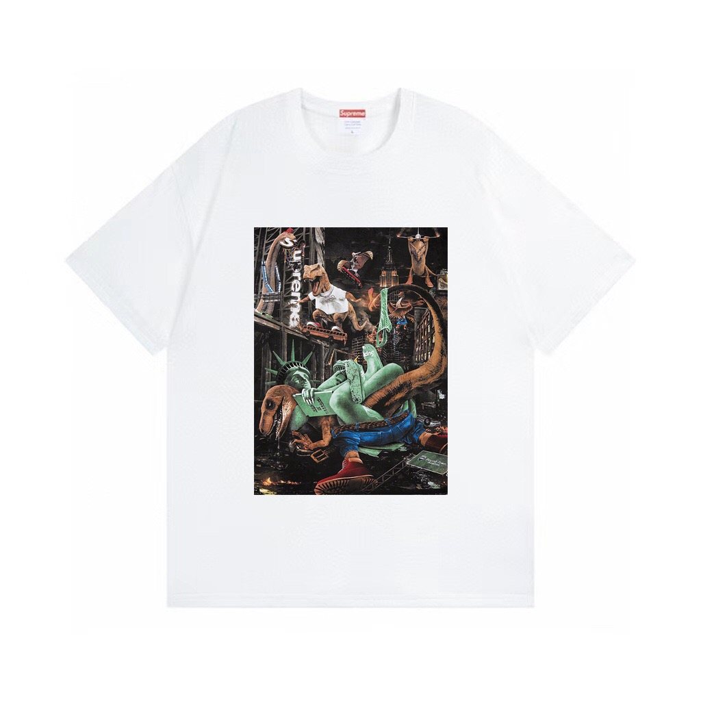 Supreme T-Rex Statue Graphic Short-Sleeve T-Shirt — hero