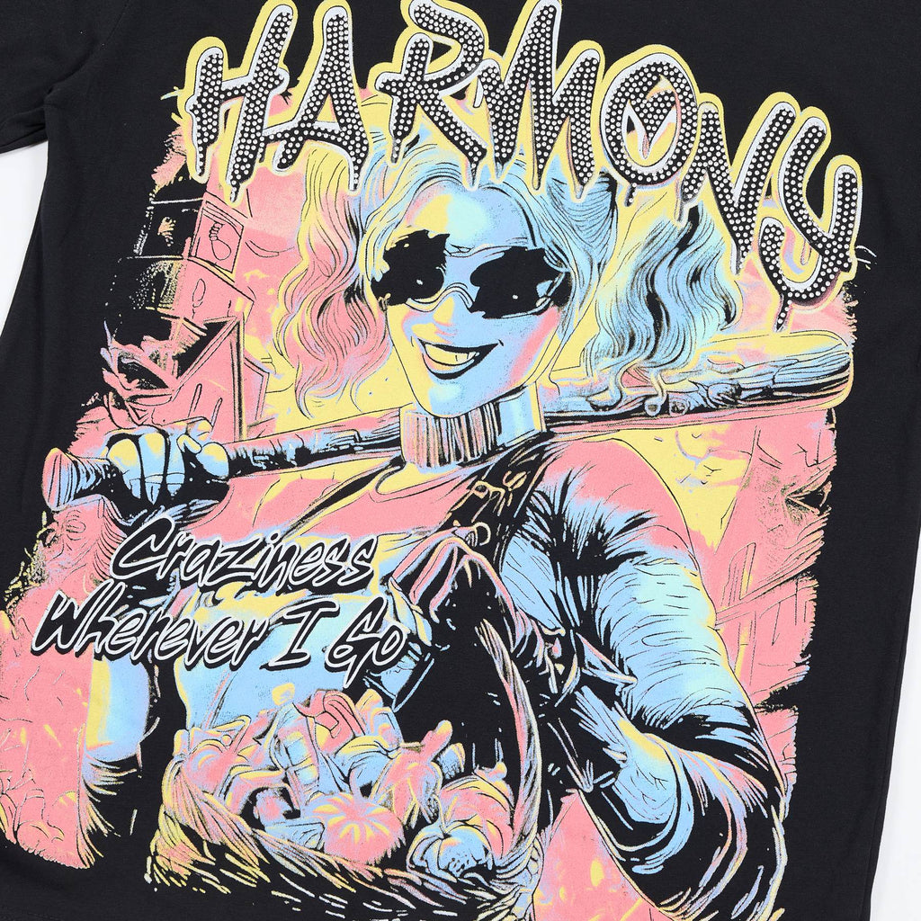 HARMONY Anime Graphic Short-Sleeve T-Shirt — detail