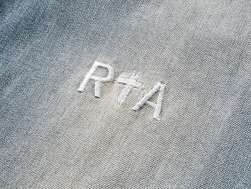 R+A Light Blue Distressed Jeans — detail