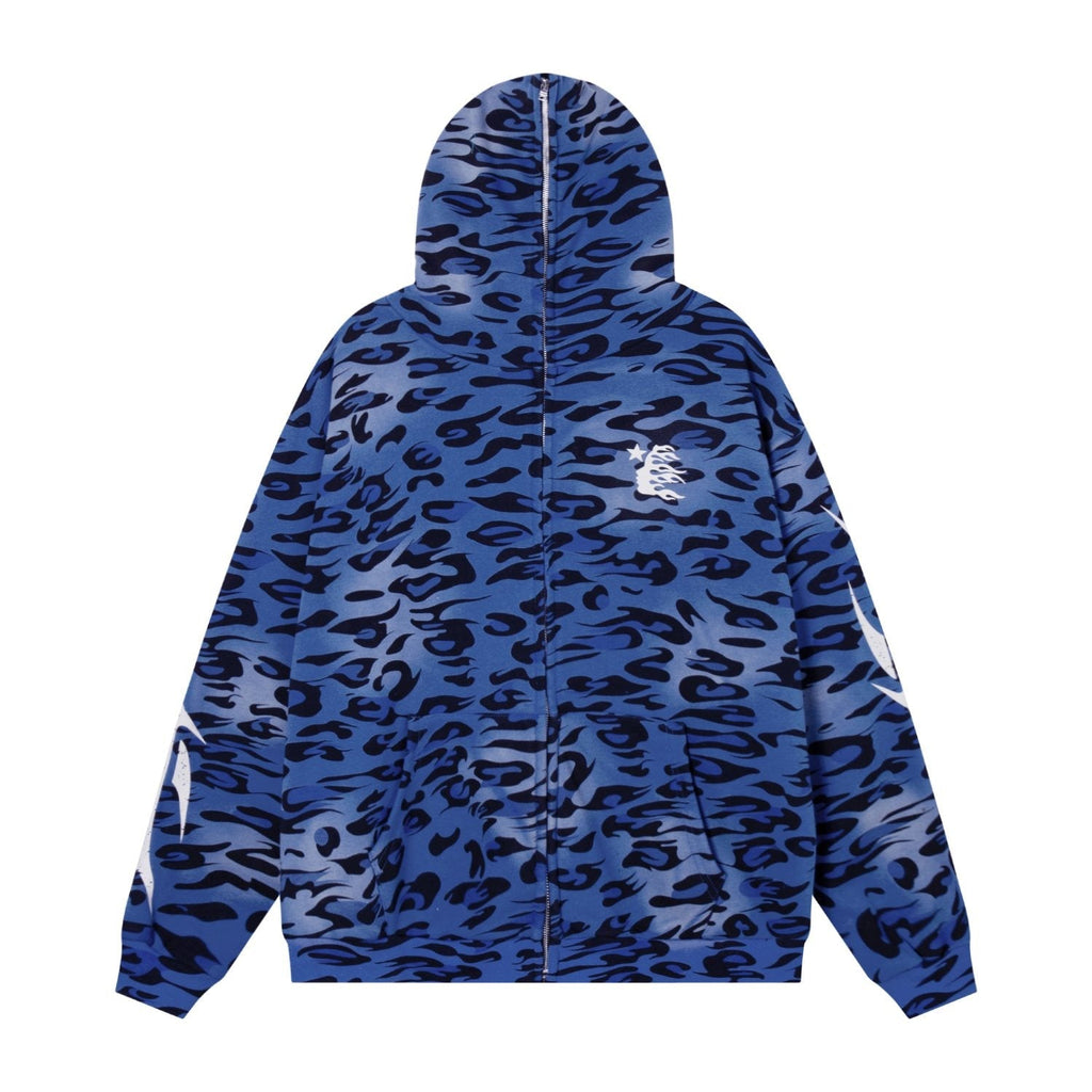 Hellstar Camo Graphic Zip Hoodie — front