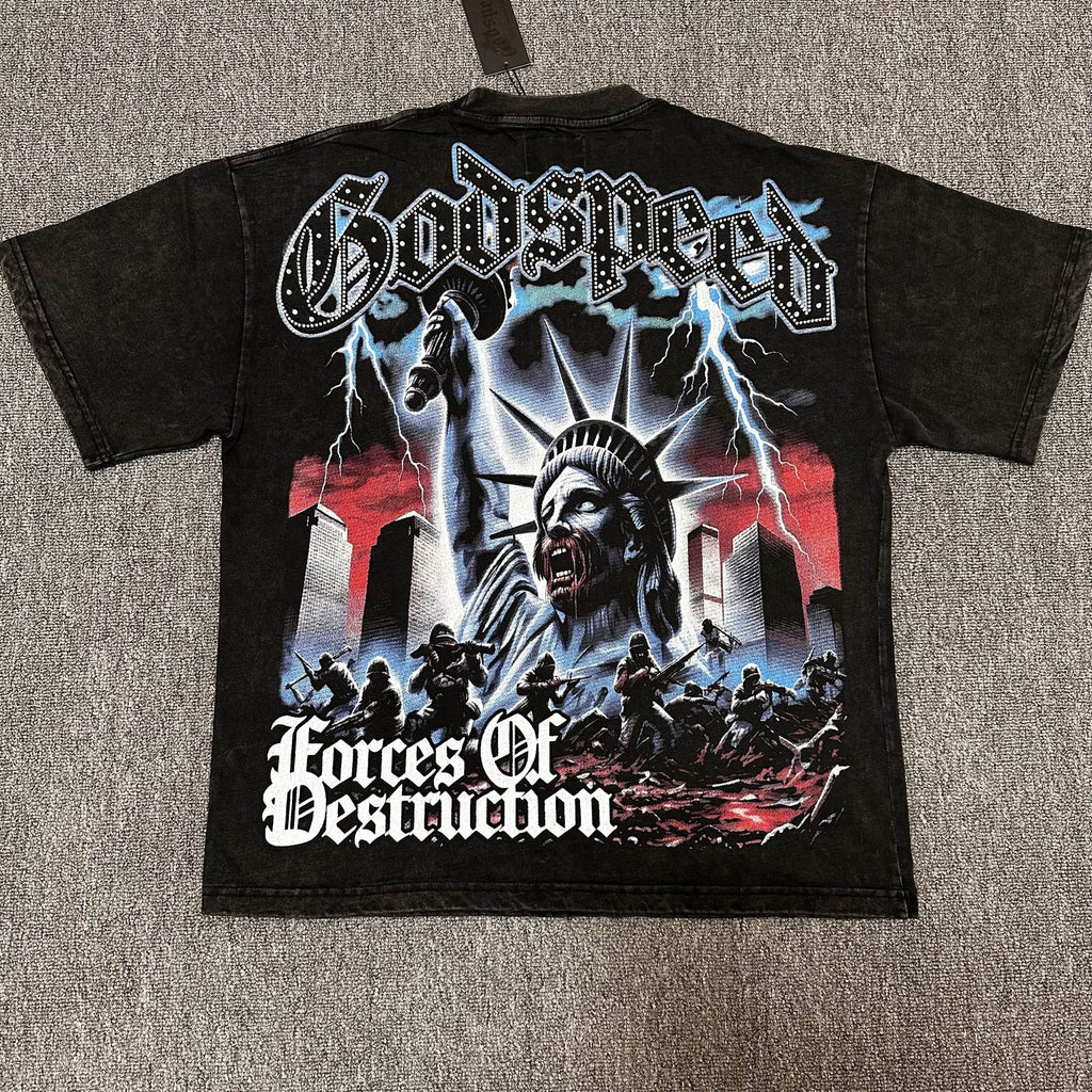 Godspeed Forces Of Destruction Graphic T-Shirt — back