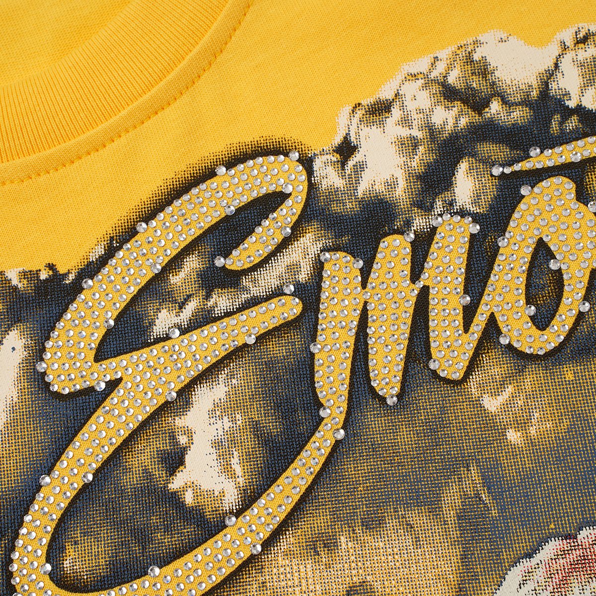 MIXED EMOTION Front Rhinestone Graphic T-Shirt — detail