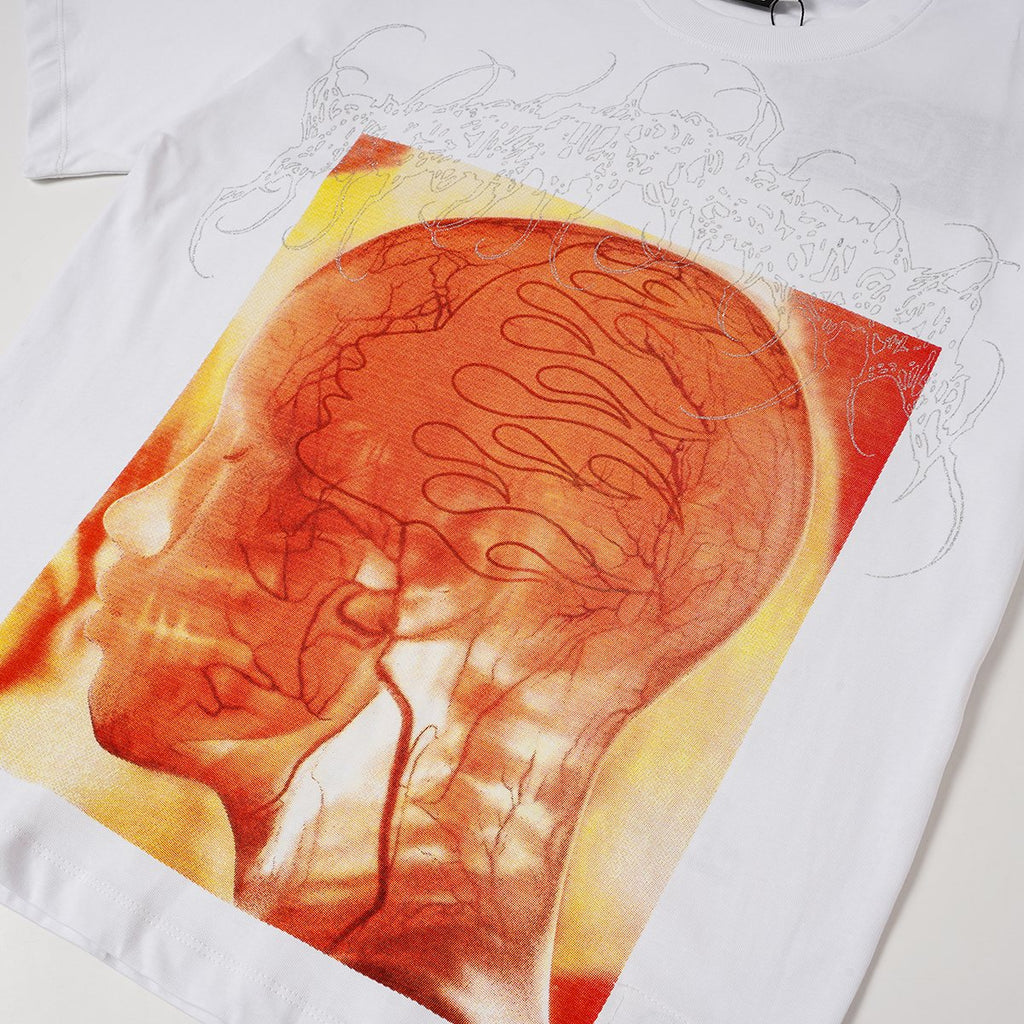 Hellstar White Head Graphic Short-Sleeve T-Shirt — detail