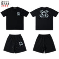 AMIRI Ice Blue Flame Graphic Short-Sleeve Set — front