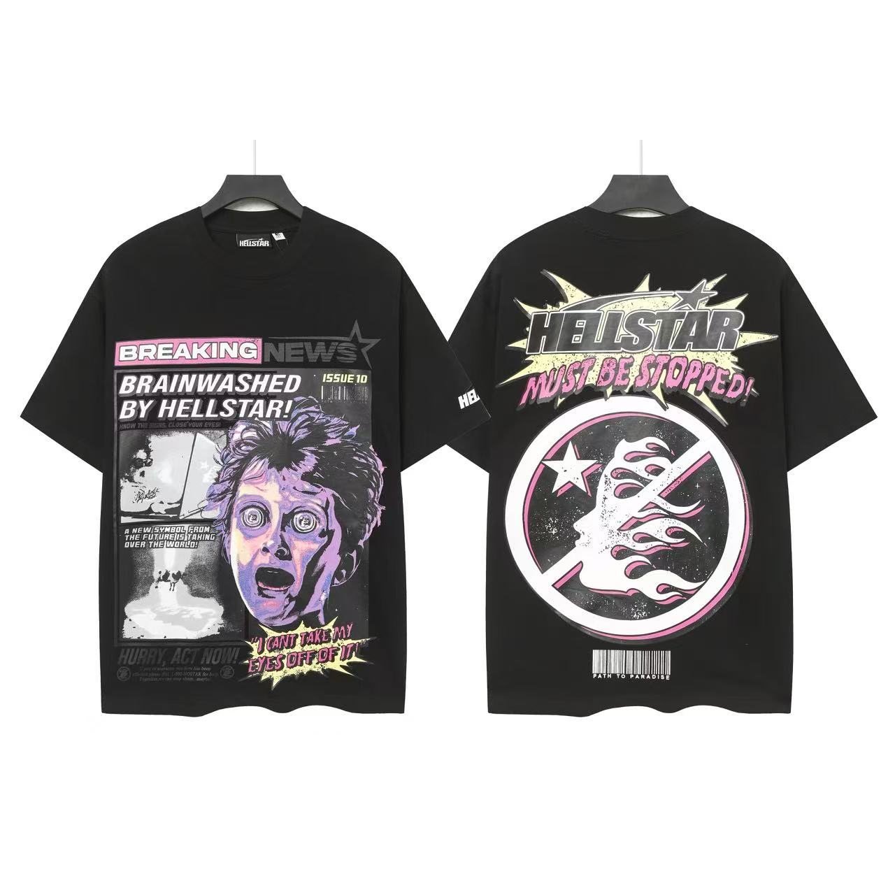 Hellstar Breaking News Brainwashed Graphic T-Shirt — front