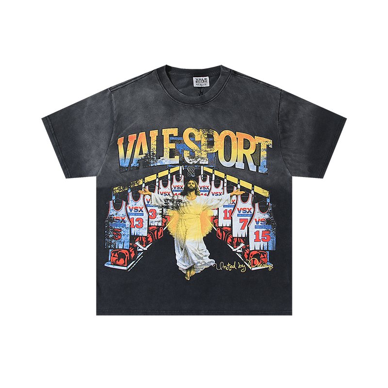 VALE USA Washed Black Sport Graphic T-Shirt — hero