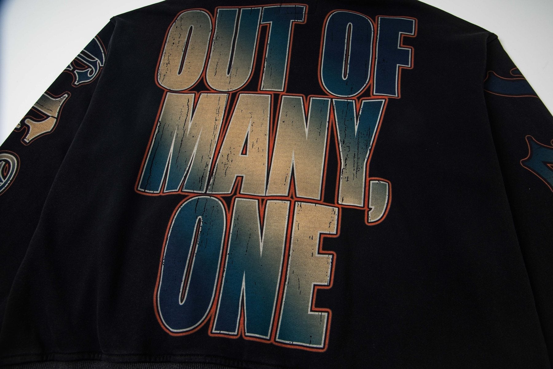 Godspeed Out of Many One Graphic Hoodie — detail