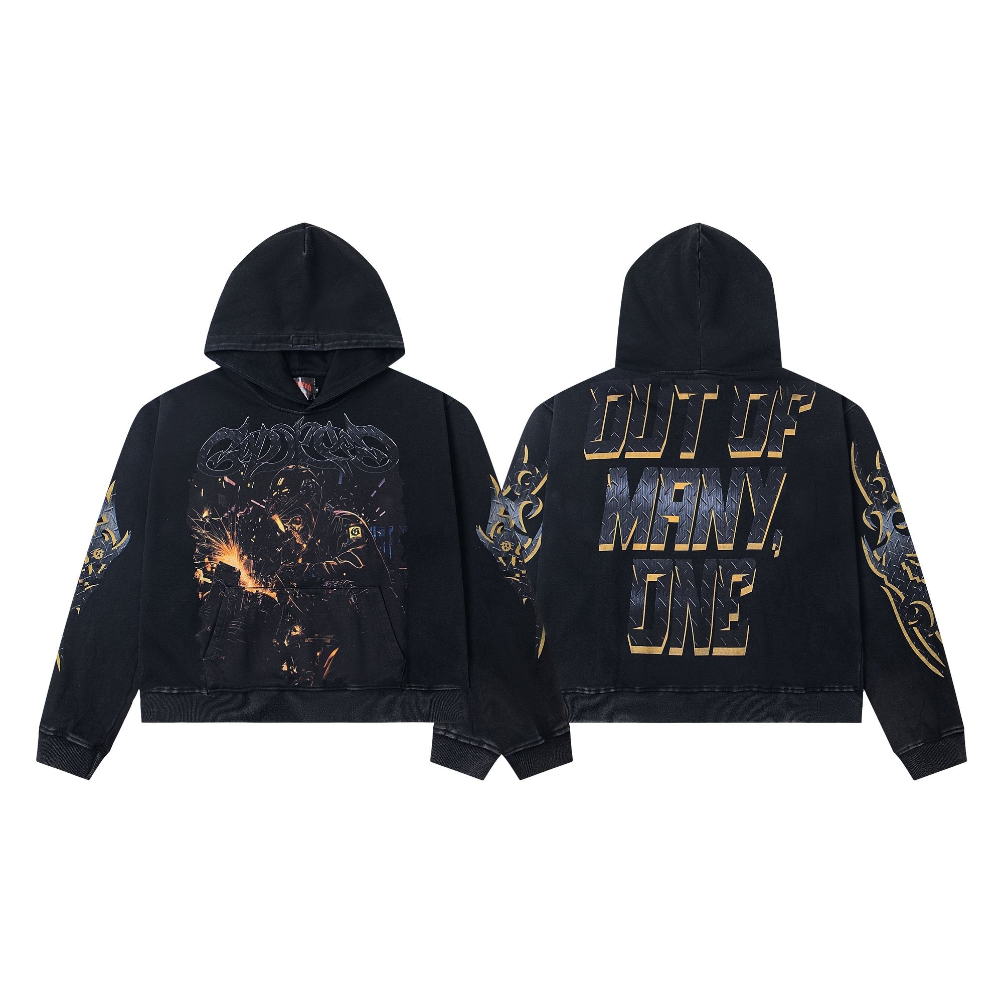 Godspeed Out of Many One Graphic Hoodie — hero