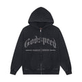 Godspeed Washed Gothic Graphic Full-Zip Hoodie — hero