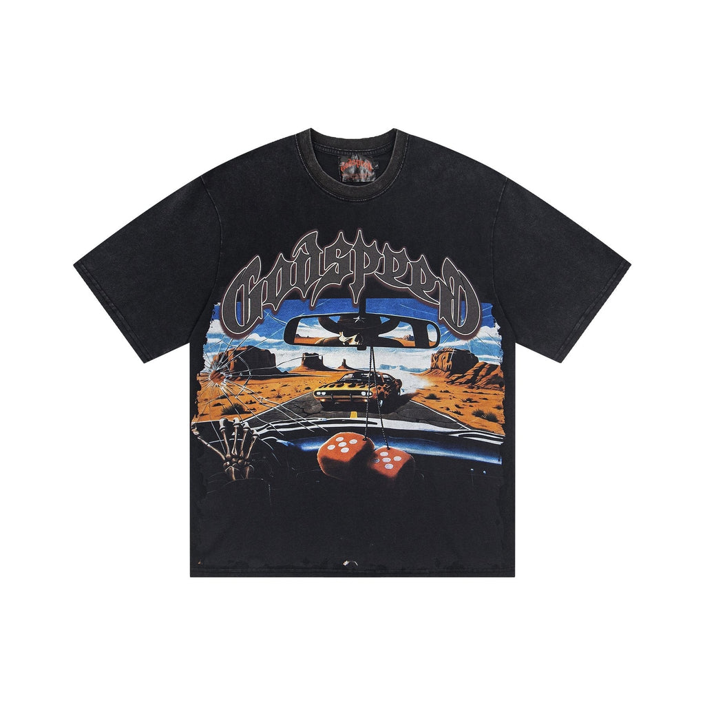 Godspeed Car & Dice Graphic T-Shirt — front