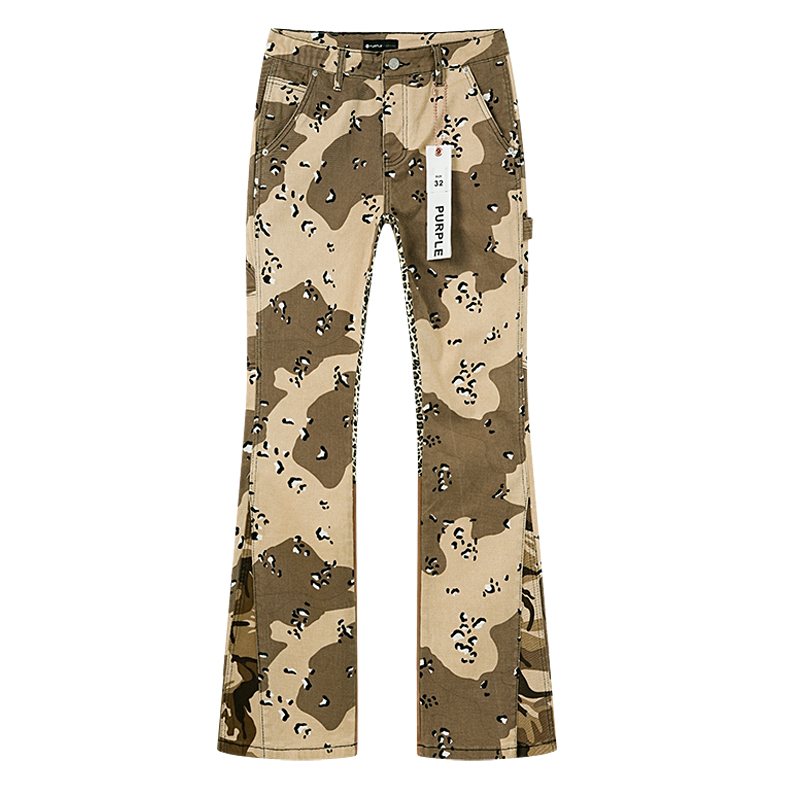 Purple Brand Tan Camo Five-Pocket Pants — hero