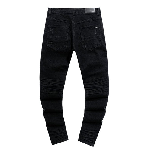 AMIRI Black Distressed Moto Jeans — back