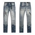 AMIRI Light Blue Embroidered Jeans — hero