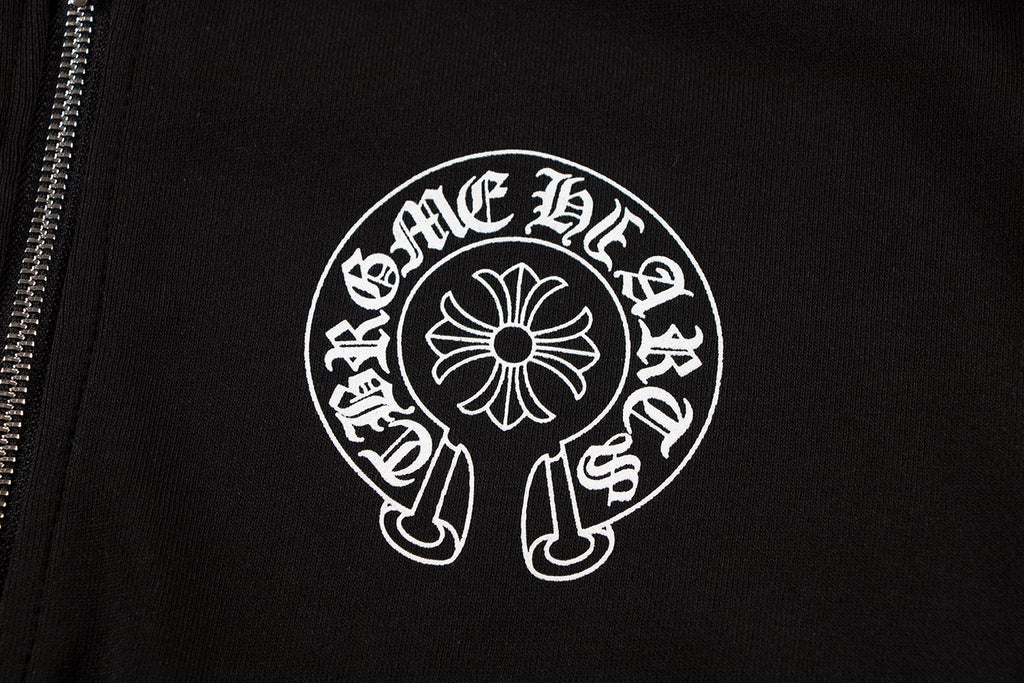 Chrome Hearts Rainbow Horseshoe Graphic Zip-Up Hoodie — detail