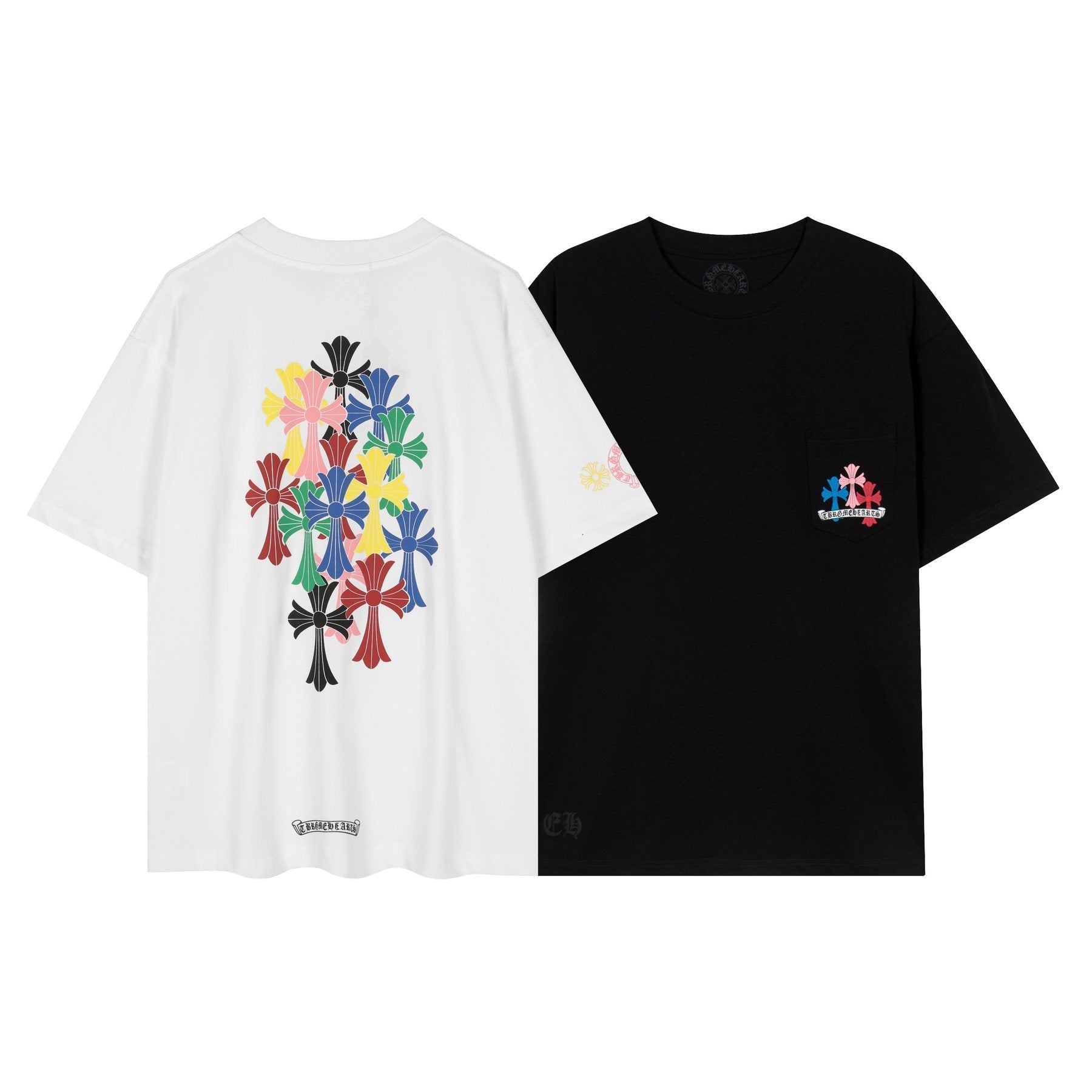 Chrome Hearts Sanskrit Rainbow Cross Graphic T-Shirt — comparison