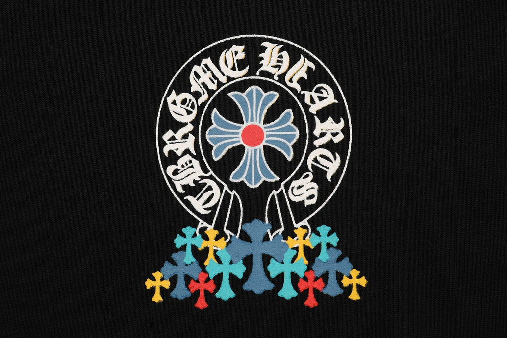 Chrome Hearts Rainbow Floral Cross Graphic T-Shirt — detail