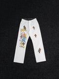 Chrome Hearts White Cross Applique Graphic Jeans — hero