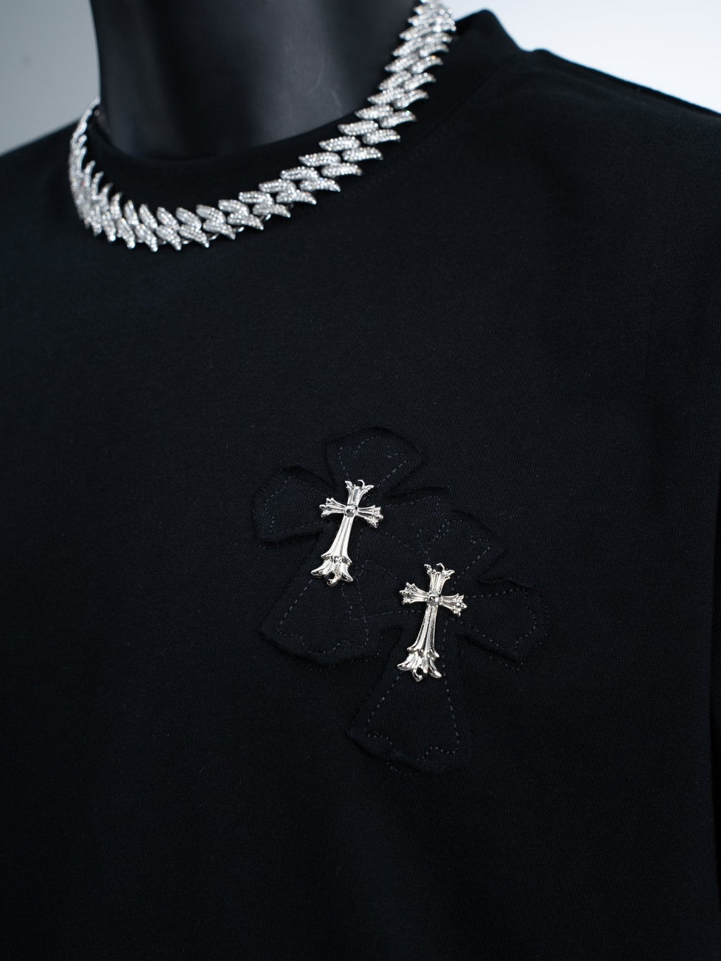 Chrome Hearts Slogan Cross Graphic T-Shirt — detail