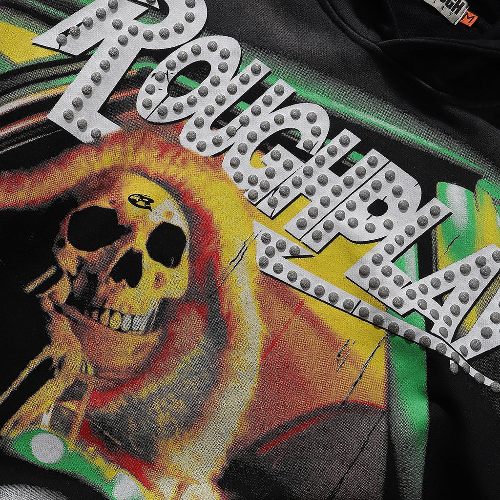 Rough Play In Car Skull Graphic Hoodie — detail