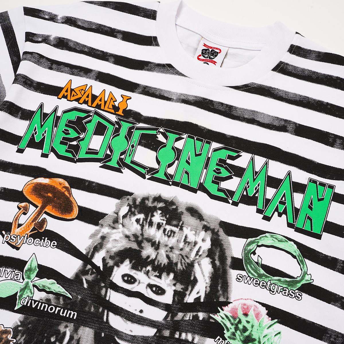 ASAALL Striped Front & Back Graphic T-Shirt — detail