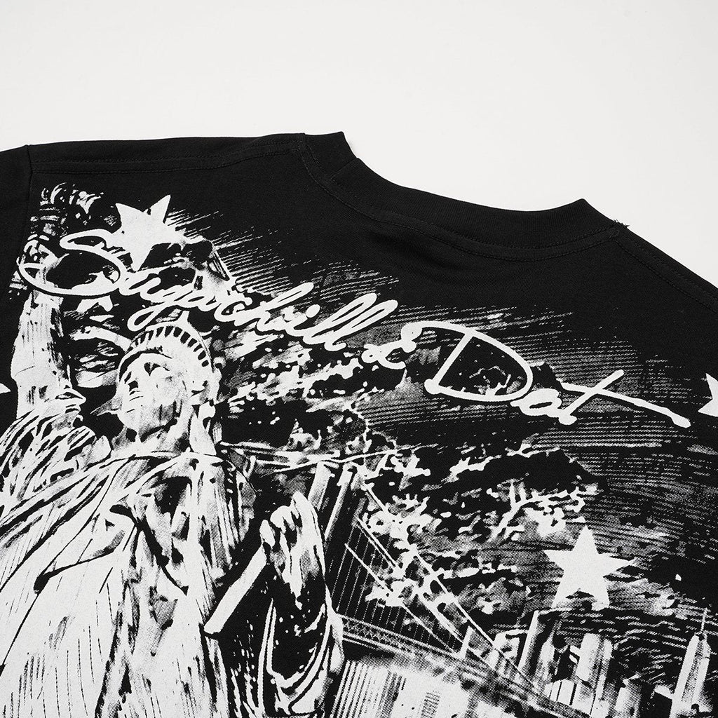ASAALL Sugarhill NYC Statue Graphic T-Shirt — detail