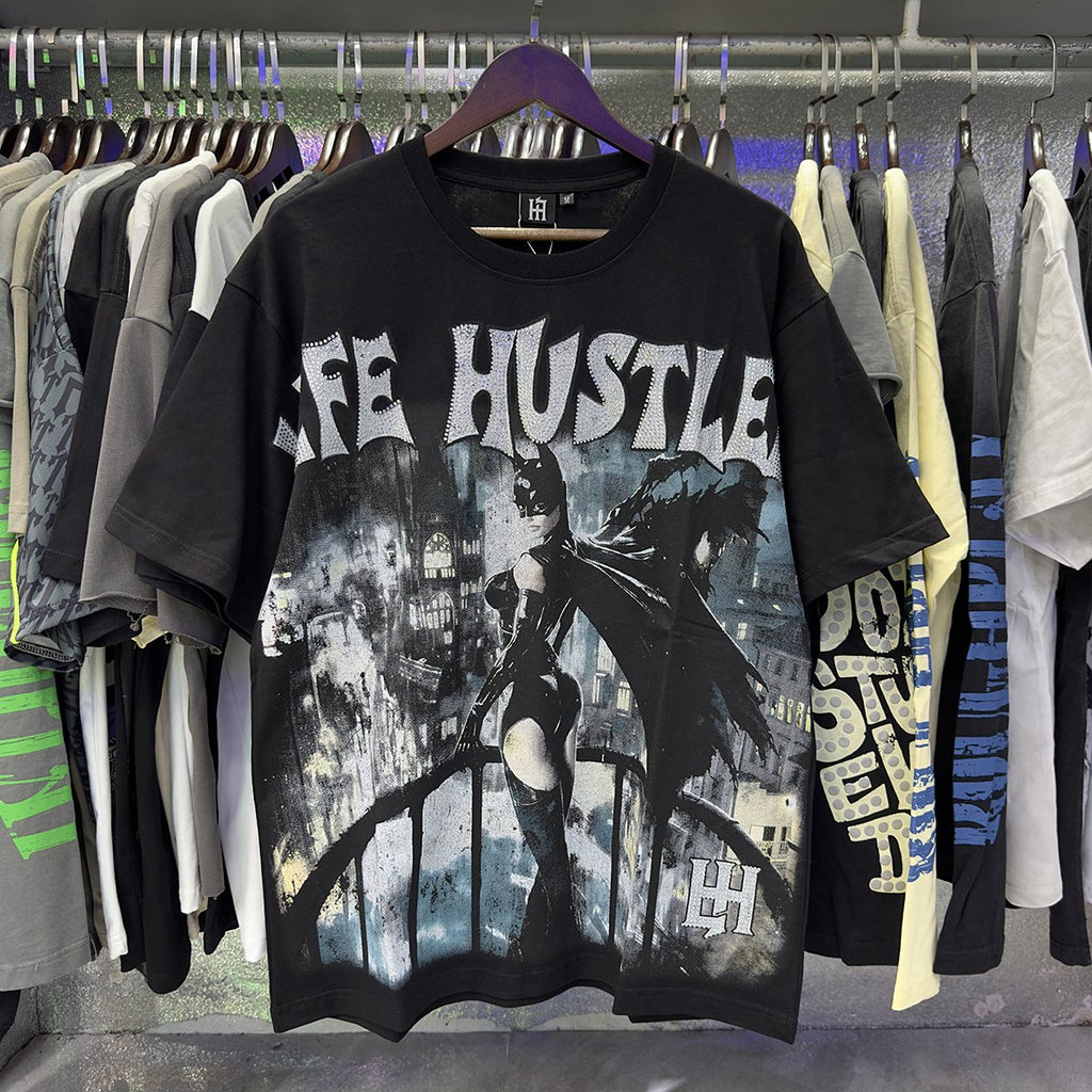 Life Hustlere Cat Women No Days Off Graphic T-Shirt — context
